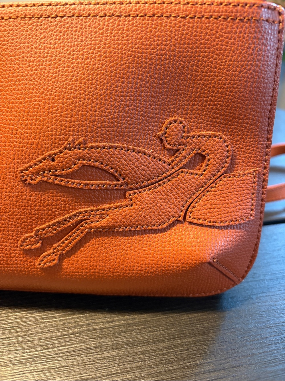 Longchamp Shop-It Sac Port Travers Pebbled Leather Pouch Sling - Picture 2 of 9